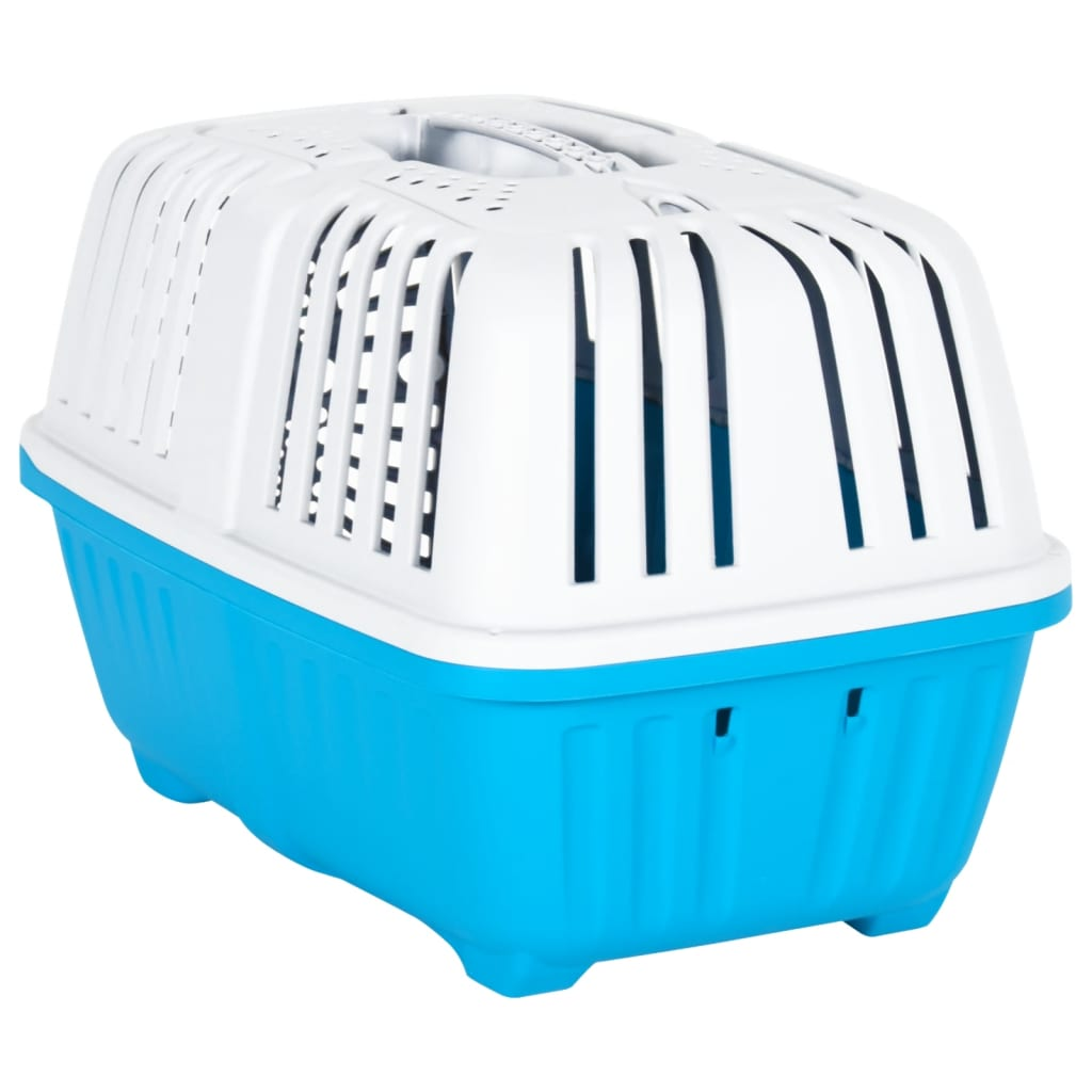 Pet Carrier White and Blue 48x31.5x33cm Polypropylene