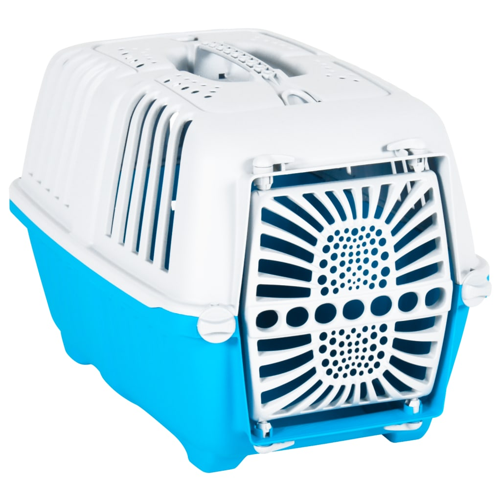 Pet Carrier White and Blue 55x36x36cm Polypropylene