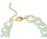 Gemshine bracelet green curb chain in acetate and Stainless steel. Sustainable - Quality - Made in Germany