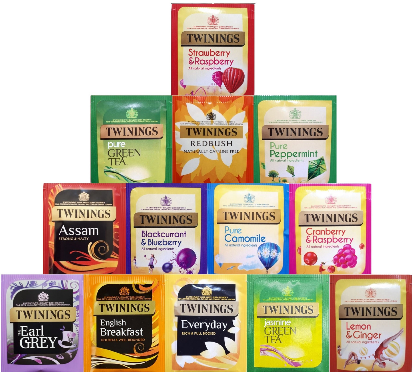 50x Twinings Individually Wrapped Tea Envelopes Most Popular Assorted Flavours