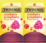 Twinings Cranberry & Raspberry Fruit Tea Bags Individually Enveloped Tagged UK