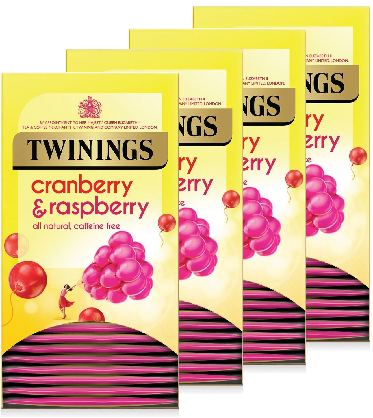 Twinings Cranberry & Raspberry Fruit Tea Bags Individually Enveloped Tagged UK