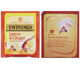 Twinings Lemon & Ginger Tea Bags Individually Enveloped Tagged Healthy Sachets