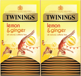 Twinings Lemon & Ginger Tea Bags Individually Enveloped Tagged Healthy Sachets