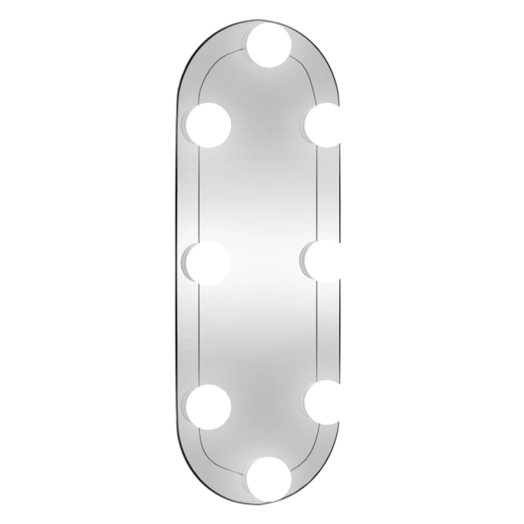 vidaXL Wall Mirror with LED Lights 15x40 cm Glass Oval