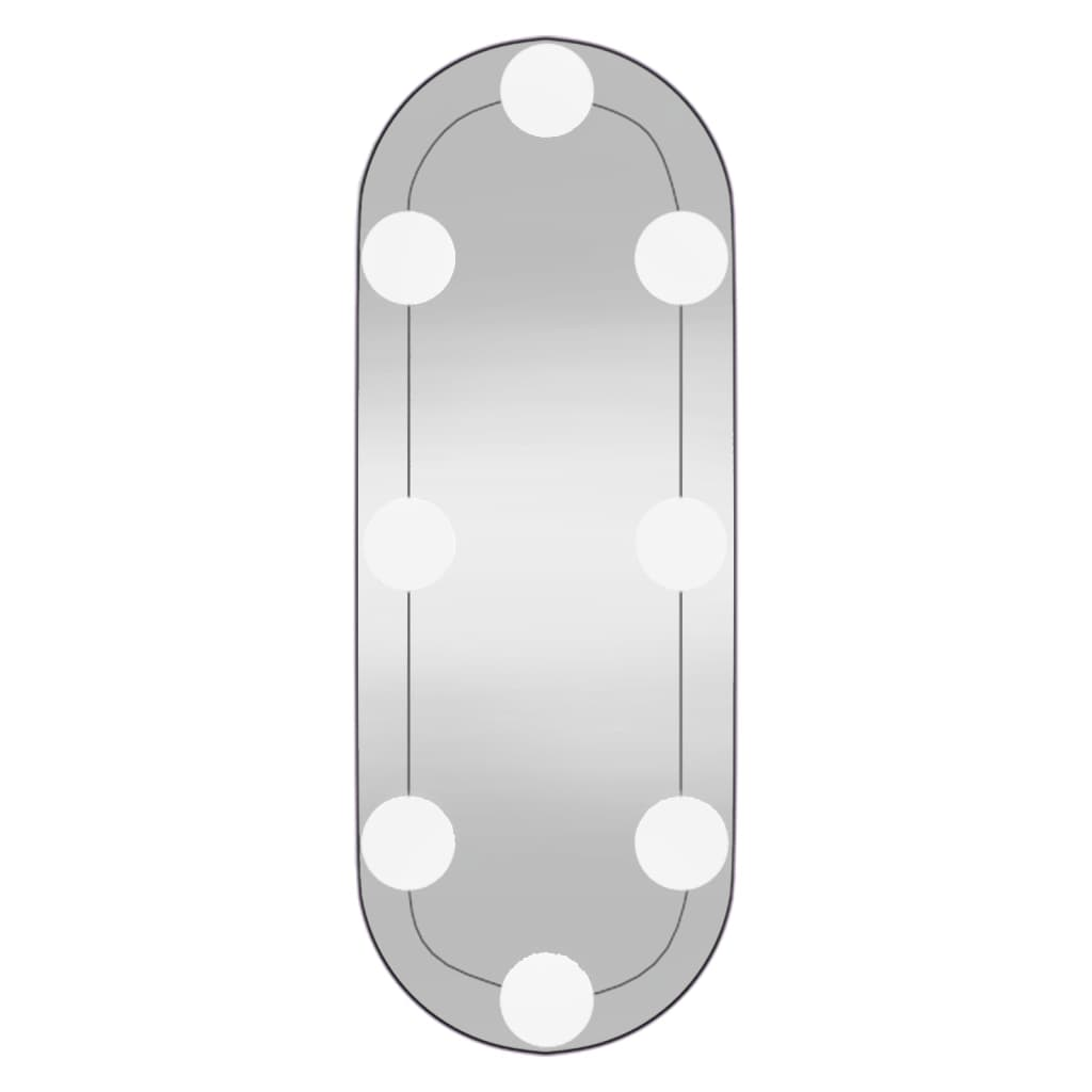 vidaXL Wall Mirror with LED Lights 15x40 cm Glass Oval