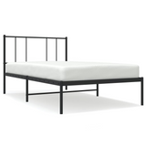 vidaXL Metal Bed Frame with Headboard Black 100x190 cm