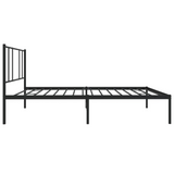 vidaXL Metal Bed Frame with Headboard Black 100x190 cm