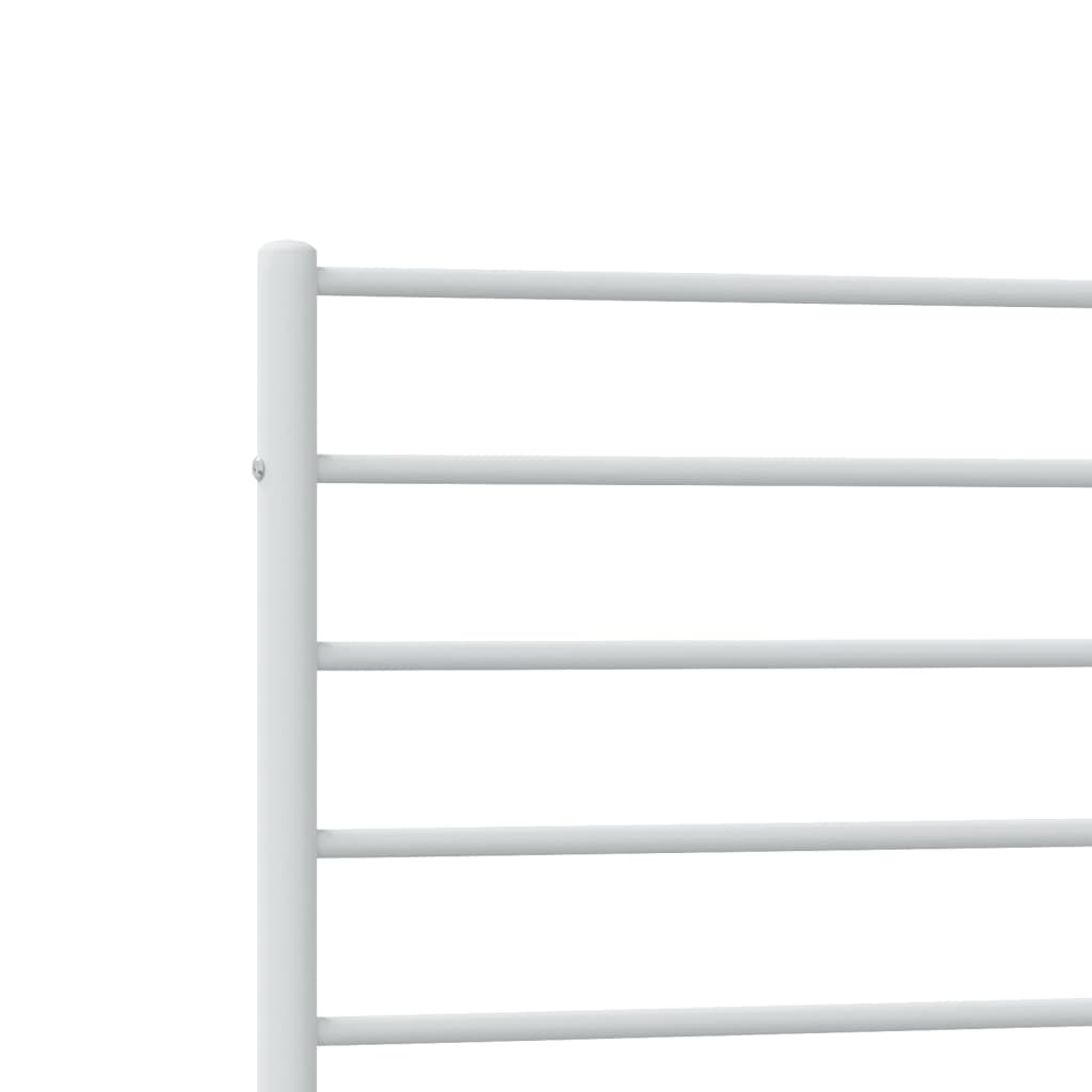 vidaXL Metal Bed Frame with Headboard White 90x190 cm Single