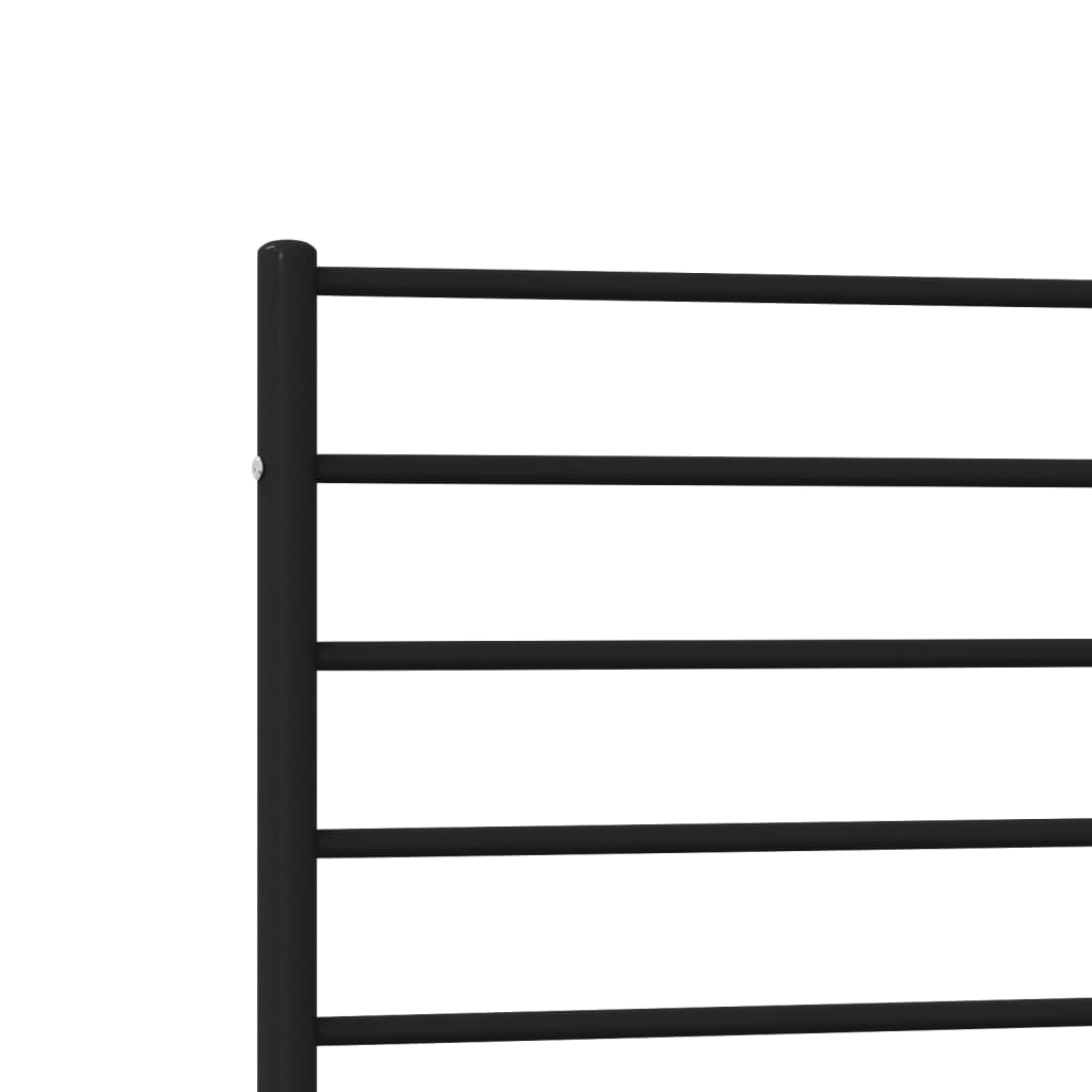 vidaXL Metal Bed Frame with Headboard and Footboard Black 90x200 cm