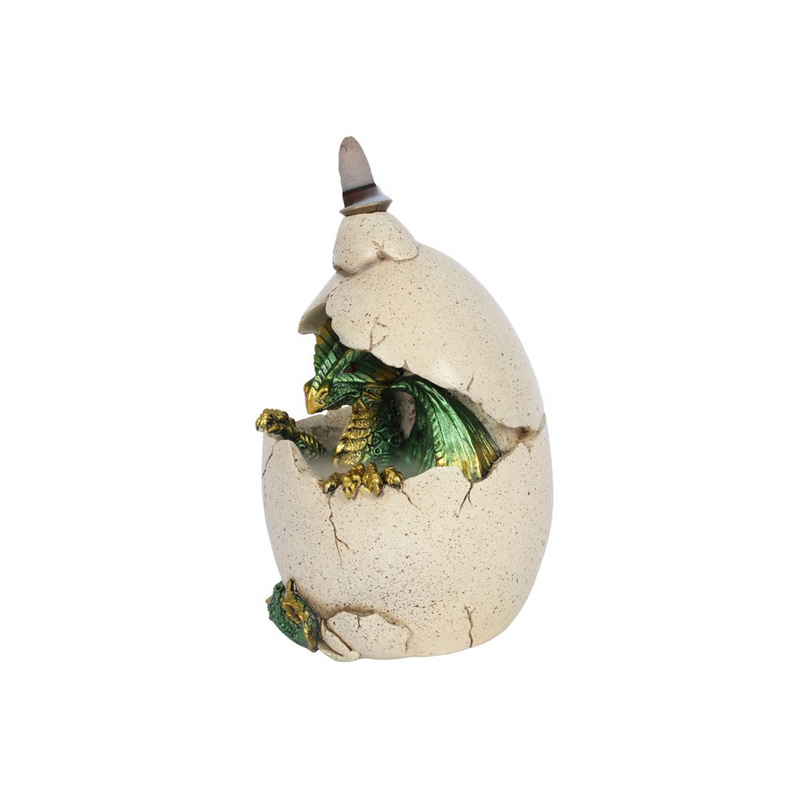 Green Dragon in Egg Backflow Incense Burner