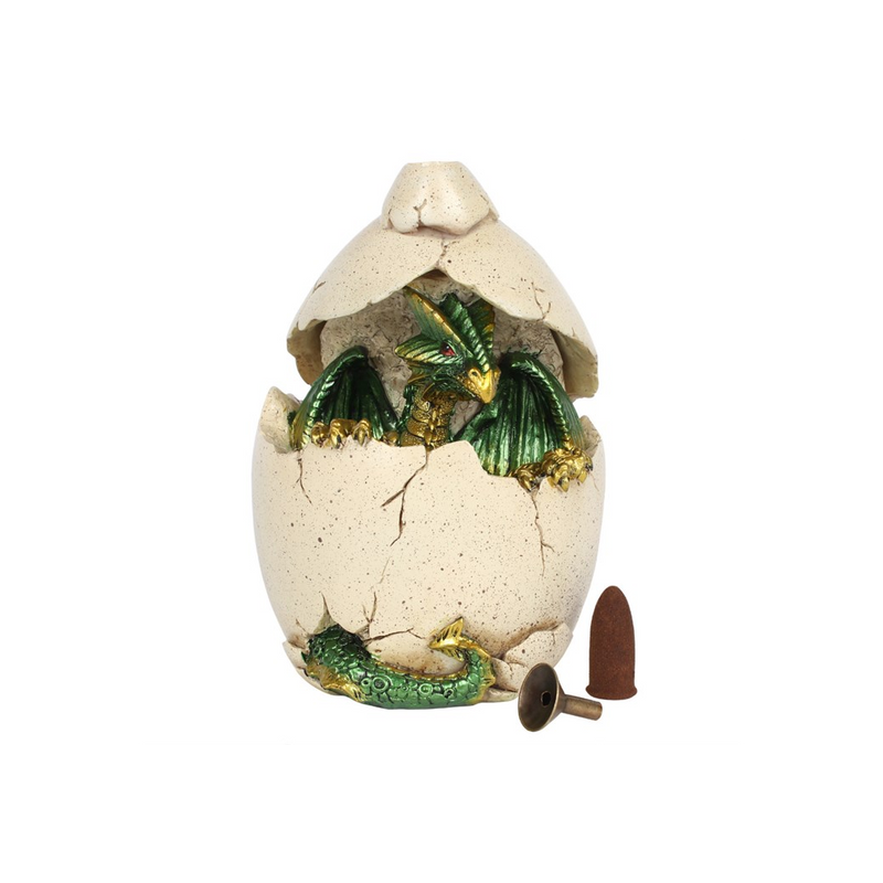 Green Dragon in Egg Backflow Incense Burner