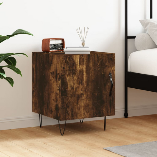 Bedside Cabinet Smoked Oak 40x40x50 cm Engineered Wood