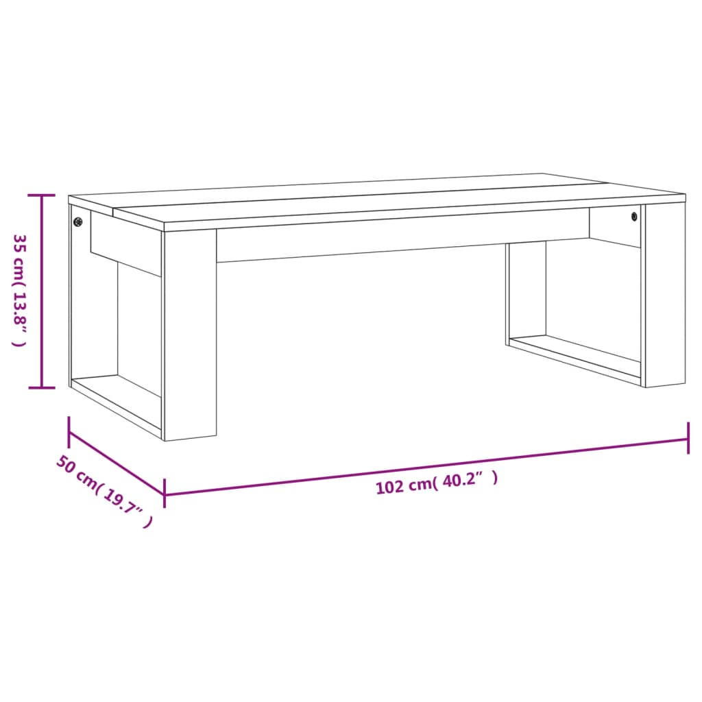 vidaXL Coffee Table Brown Oak 102x50x35 cm Engineered Wood