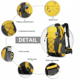 EQ2238 - Kono Multi Functional Outdoor Hiking Backpack With Rain Cover - Yellow