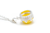 Yellow Amber Princess Crown Pendant