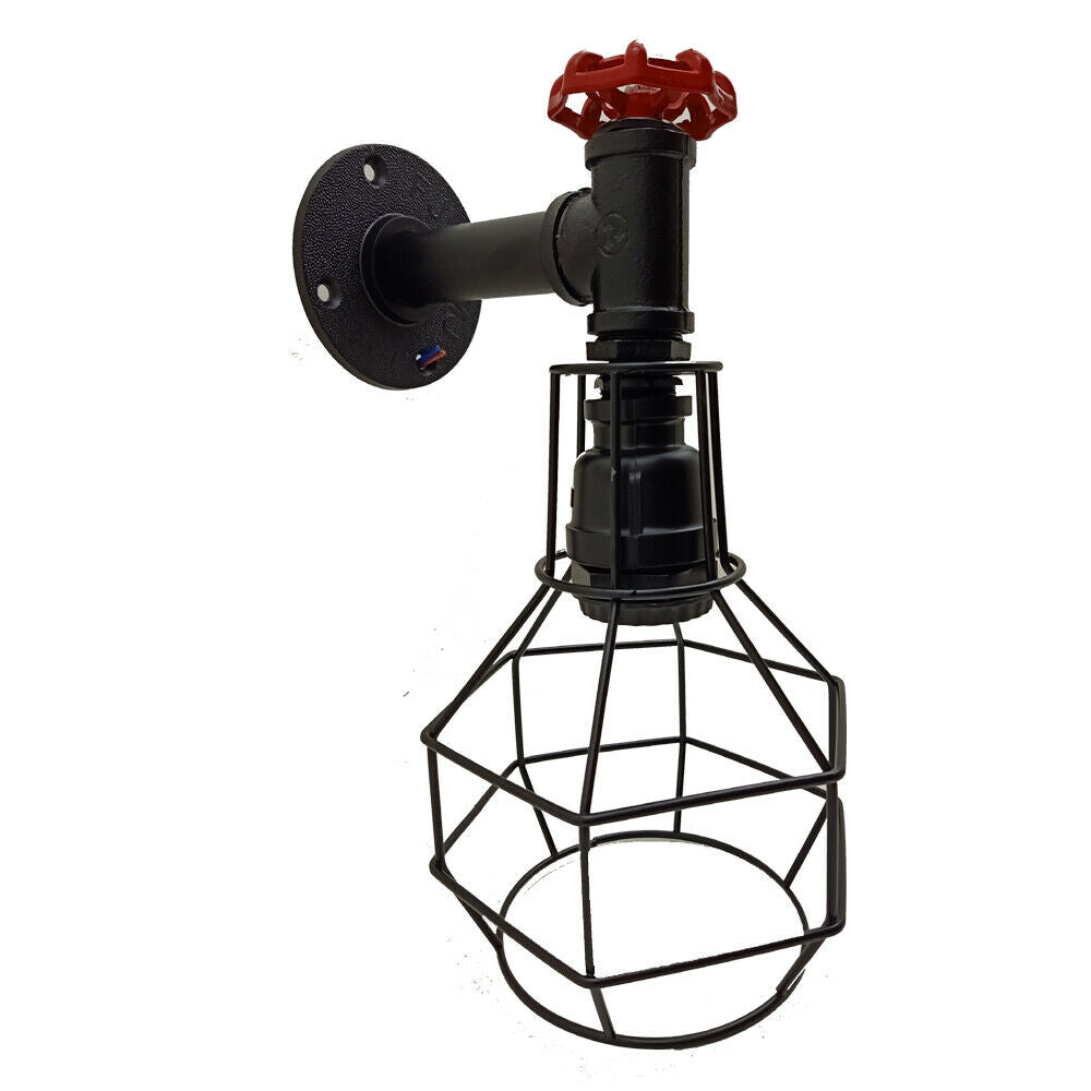 Modern Industrial Retro Vintage Style Pipe Cage Wall Light Wall Lamp Fixture~1118