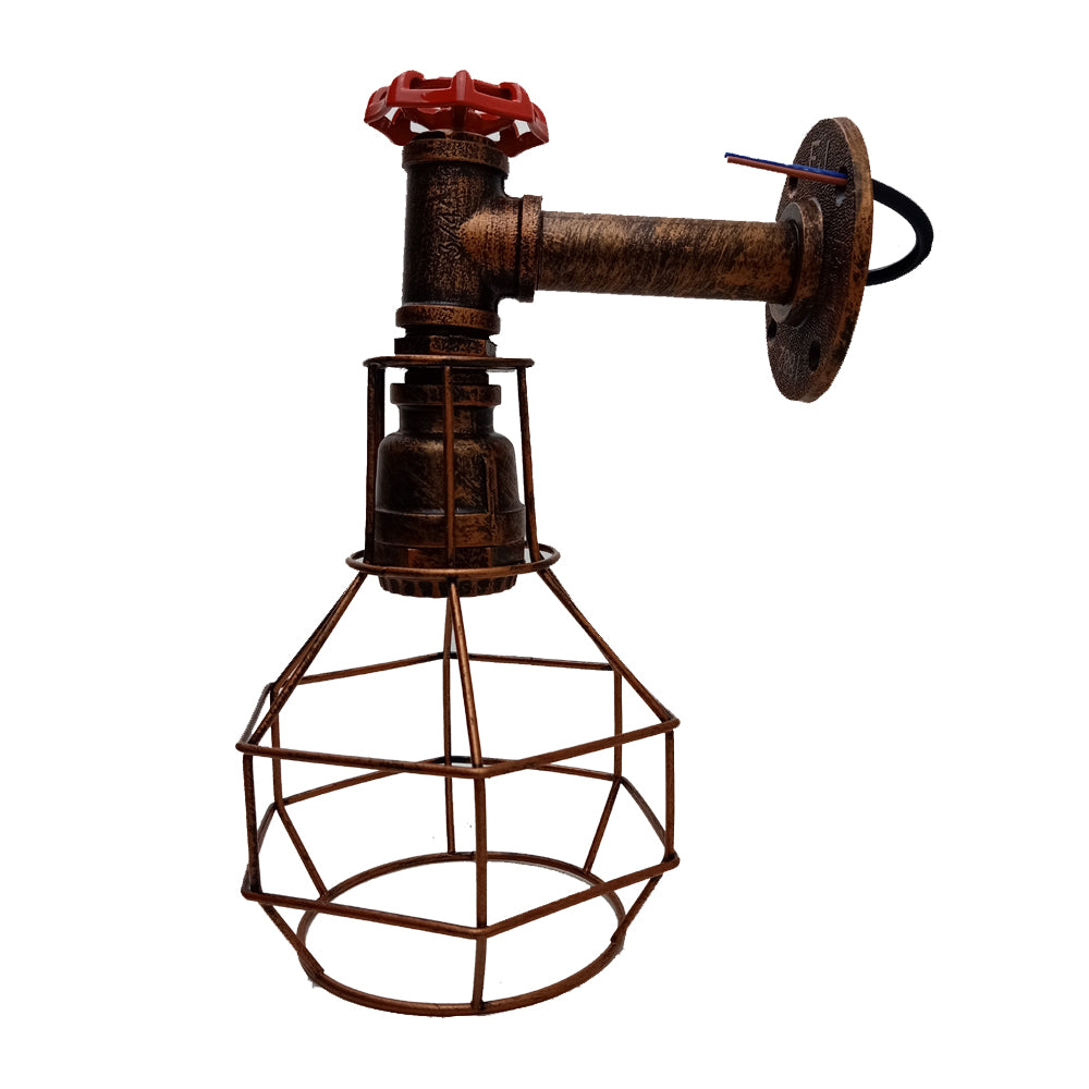 Modern Industrial Retro Vintage Style Pipe Cage Wall Light Wall Lamp Fixture~1118