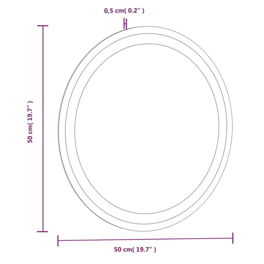 LED Bathroom Mirror 50 cm Round