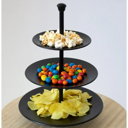 Excellent Houseware 3-tier Serving Stand 36.5 cm Matte Black