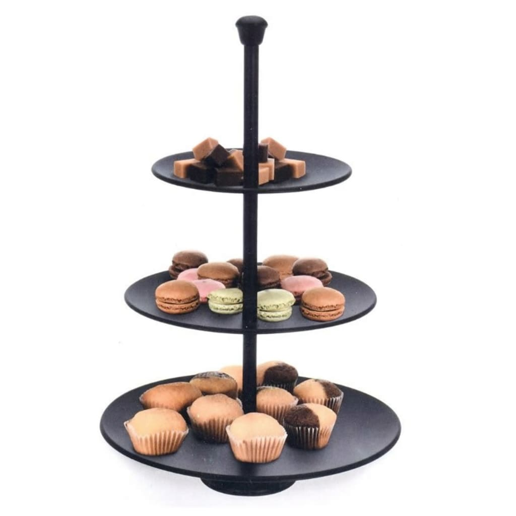 Excellent Houseware 3-tier Serving Stand 36.5 cm Matte Black