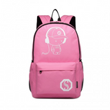 E6877 - Kono Multi-functional Glow-in-the-Dark Trolley Backpack - Pink
