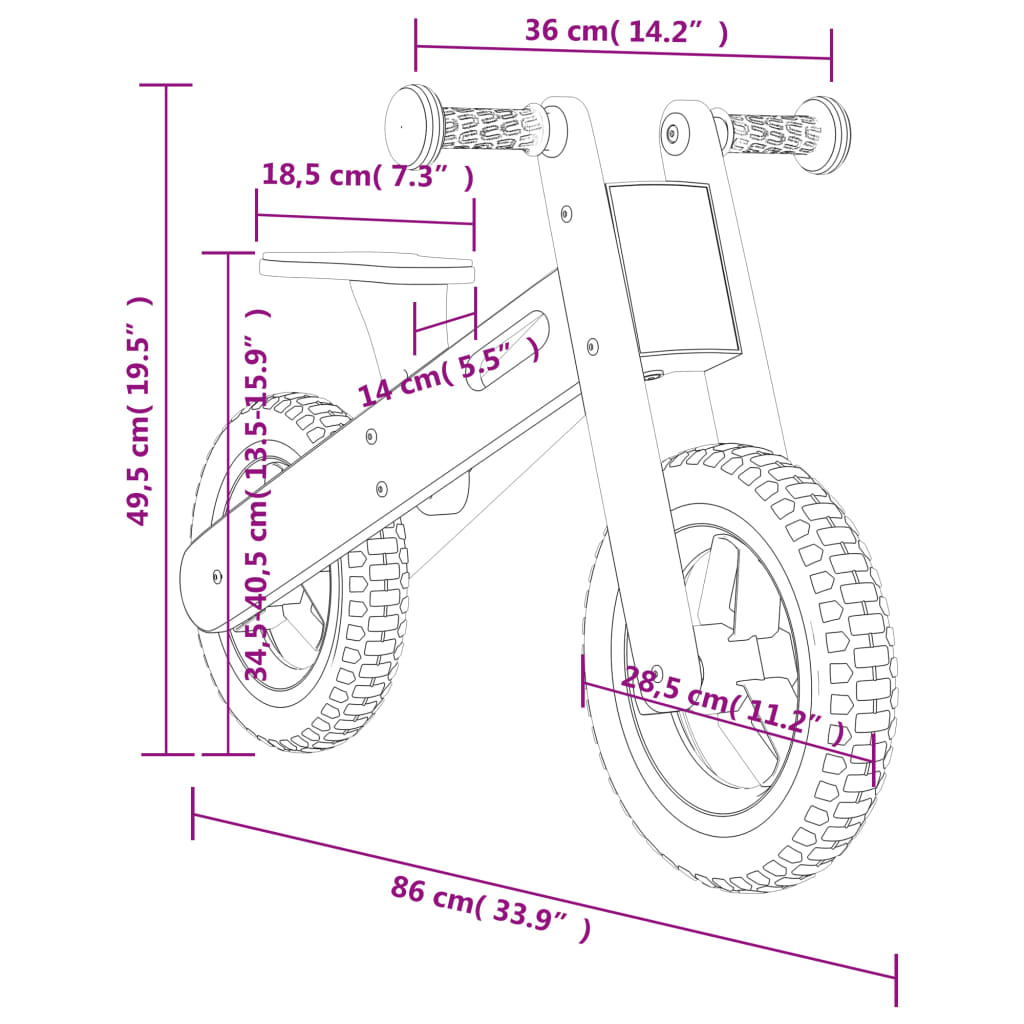 vidaXL Balance Bike for Children Orange Printed