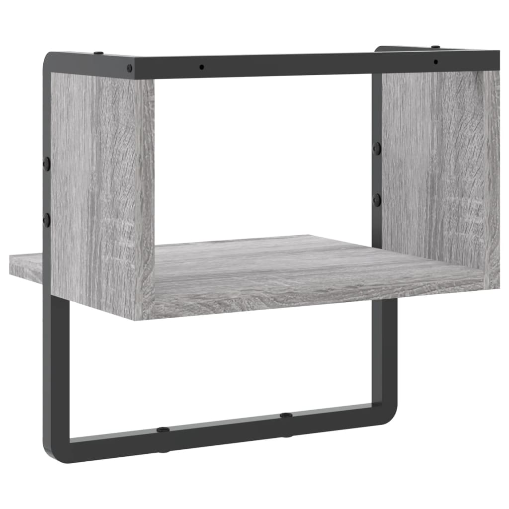 Wall Shelf with Bar Grey Sonoma 30x25x30 cm