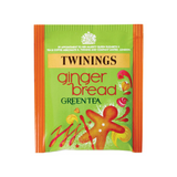 Twinings Gingerbread Green Tea Bags Individually Enveloped Wrapped Tagged Sachet