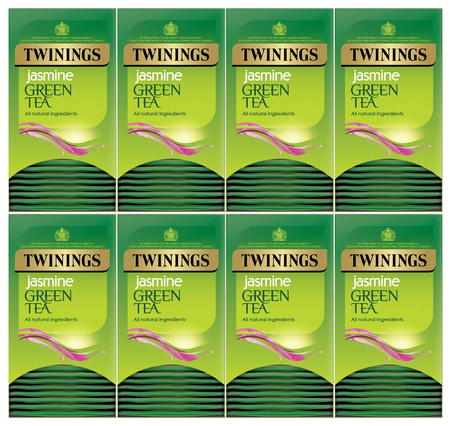 Twinings Green Tea & Jasmine Tea Bags Individually Enveloped Tagged Sachet Herb