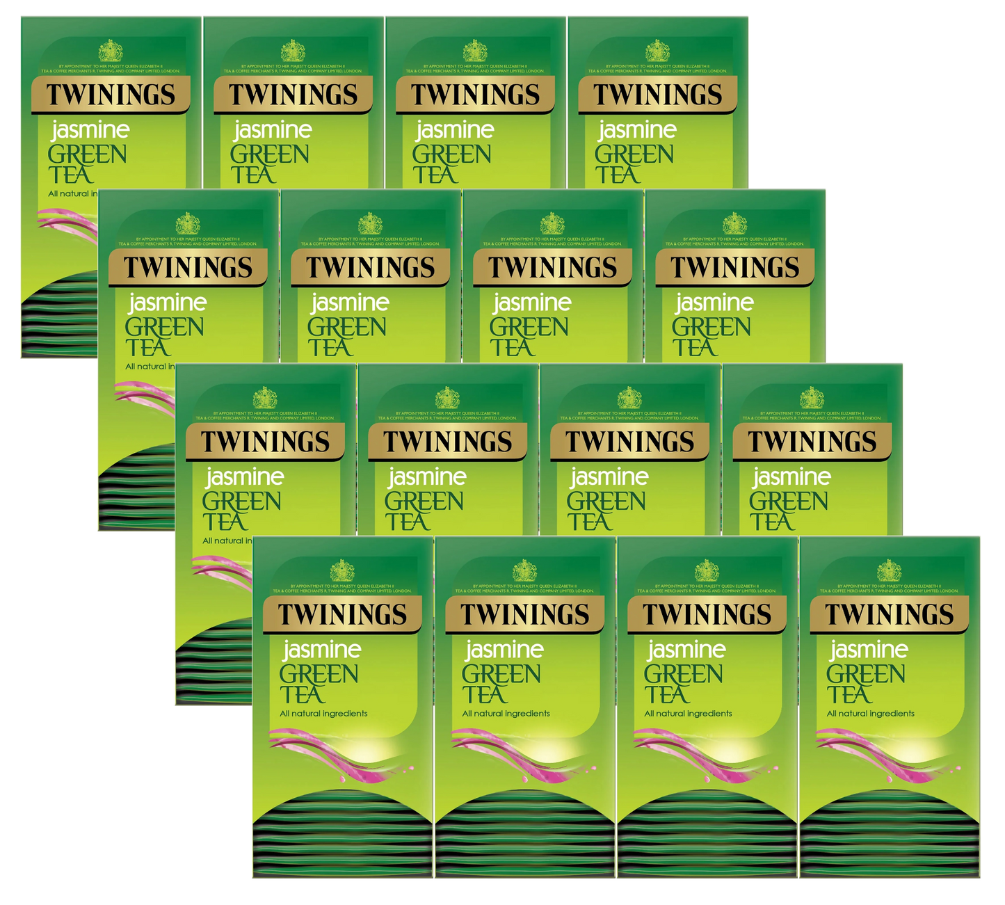 Twinings Green Tea & Jasmine Tea Bags Individually Enveloped Tagged Sachet Herb