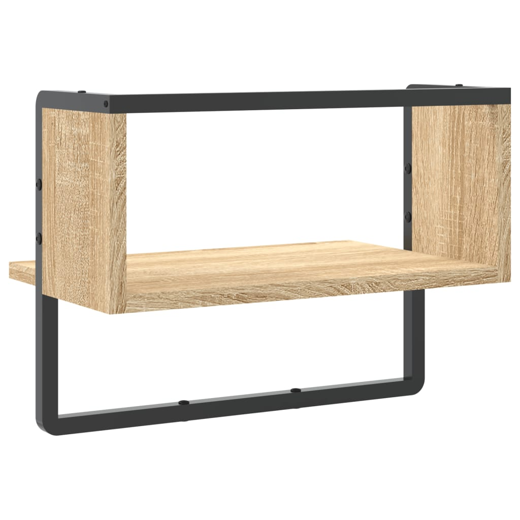 Wall Shelf with Bar Sonoma Oak 40x25x30 cm