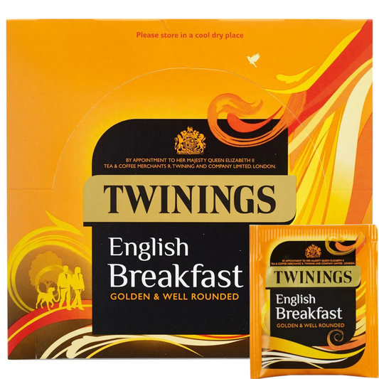 Twinings English Breakfast Black Tea Bags Individually Enveloped Tagged Sachet