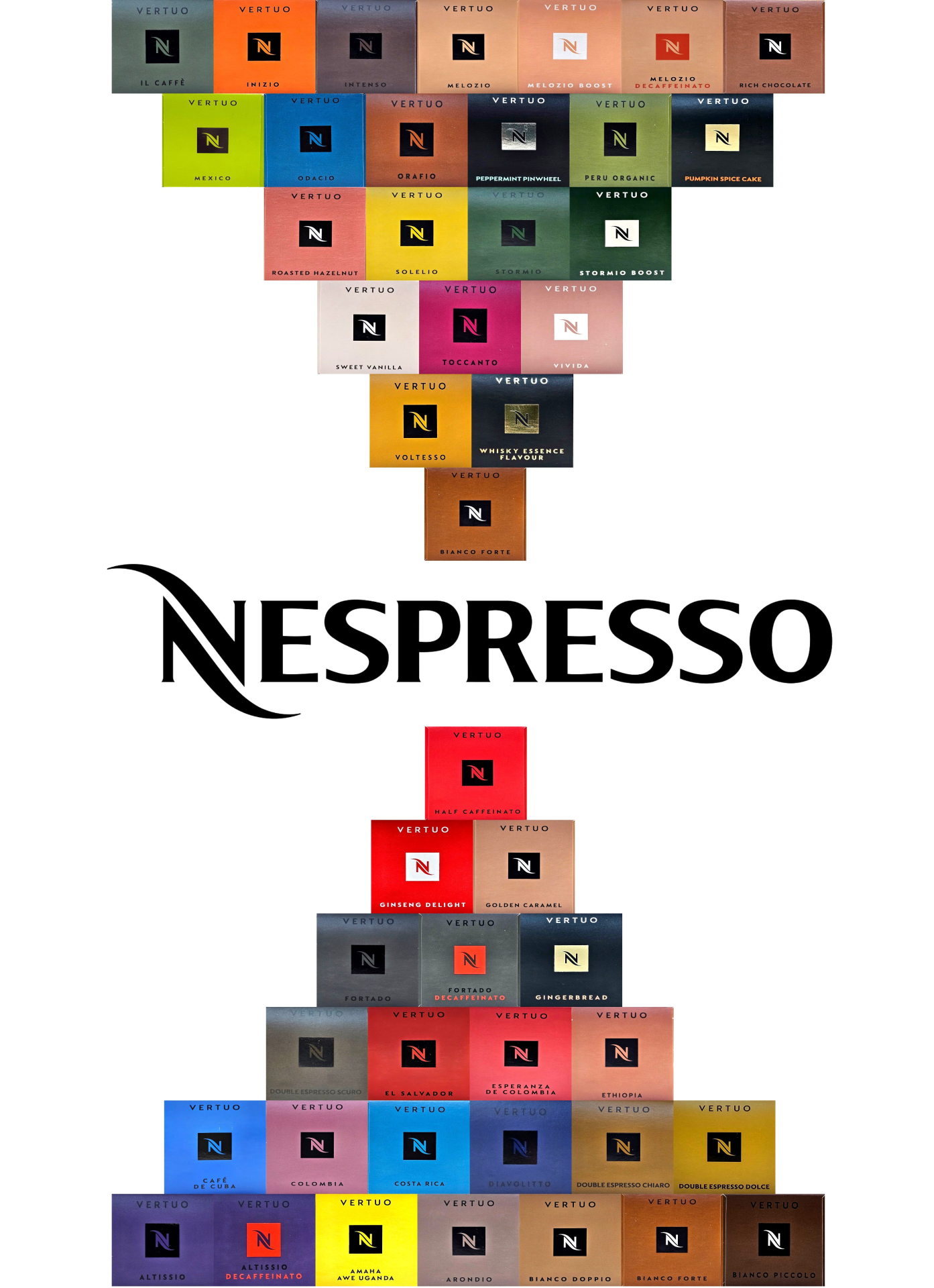 Nespresso VERTUO Coffee Machine Capsules Pods Sleeve Full Flavour List Save Bulk