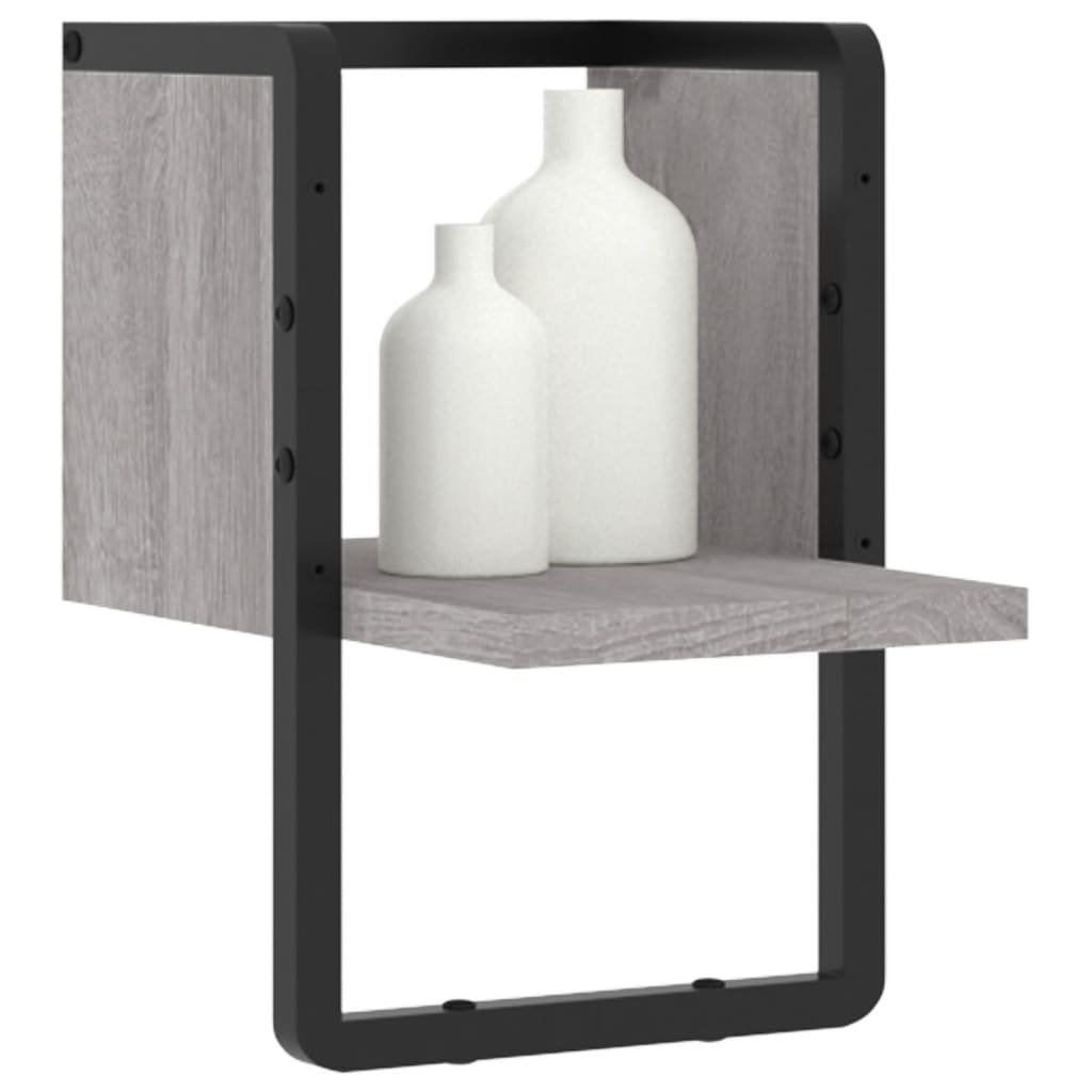 Wall Shelf with Bar Grey Sonoma 20x25x30 cm