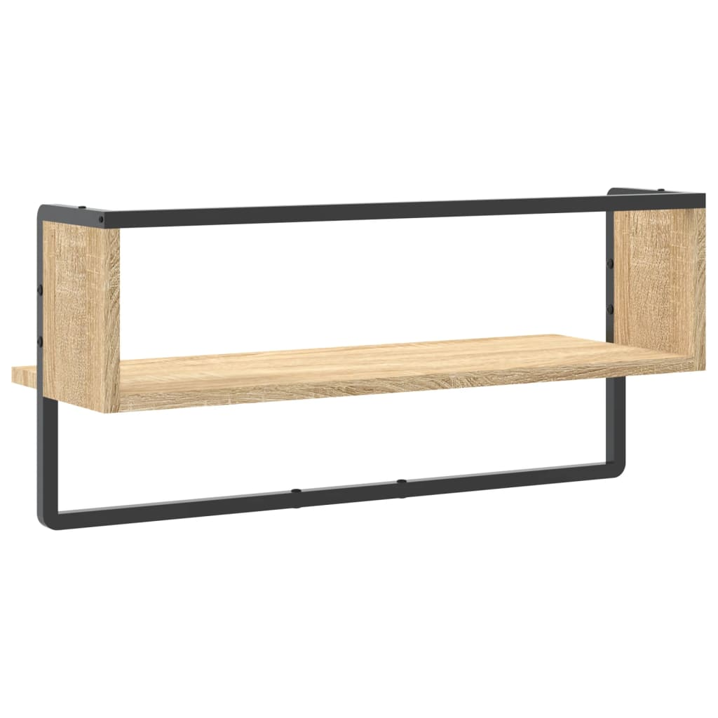 Wall Shelf with Bar Sonoma Oak 65x25x30 cm