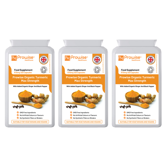 Organic Turmeric (Pack of 3) Curcumin with added Black Pepper & Ginger 670mg (Certified Organic Turmeric Capsules) | Suitable For Vegetarians & Vegans