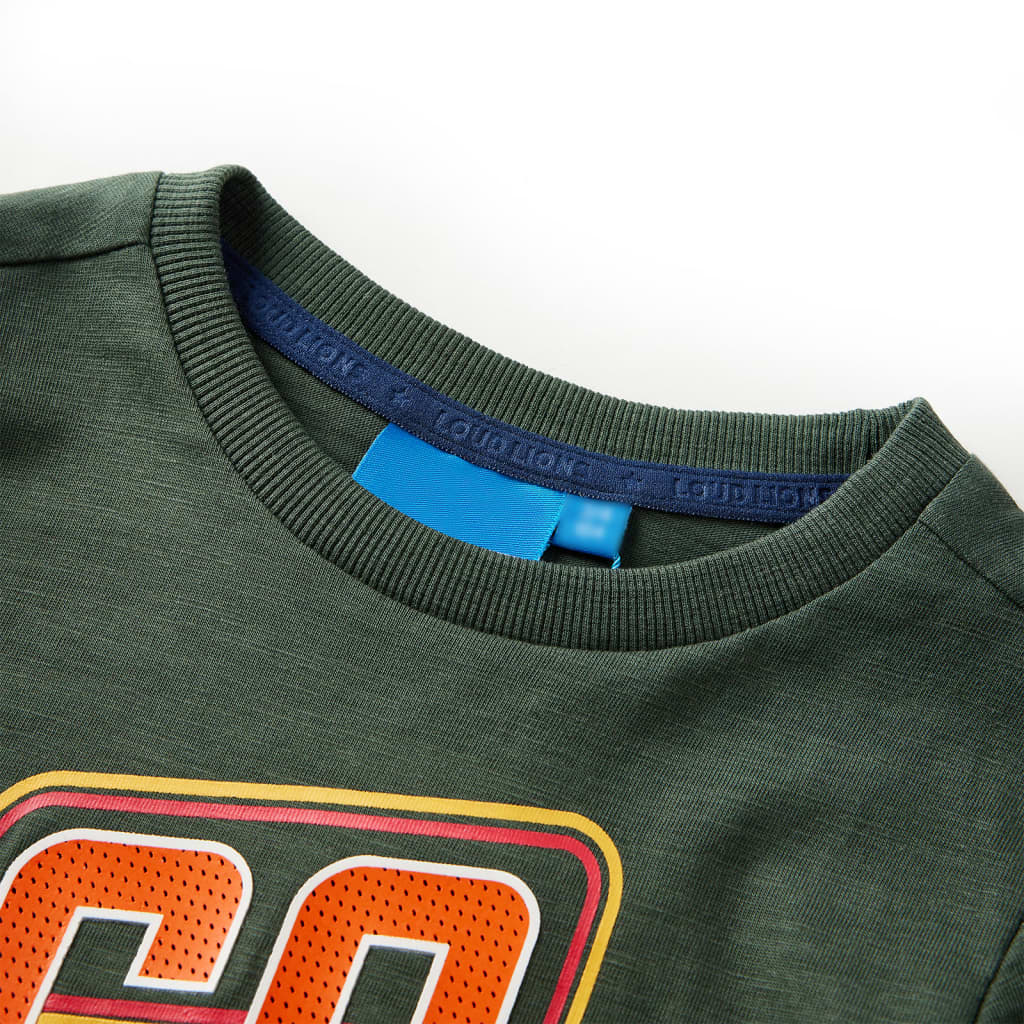 Kids' T-shirt with Long Sleeves Dark Green 128