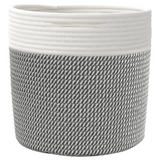 Storage Baskets 2 pcs Grey and White Ø28x28 cm Cotton