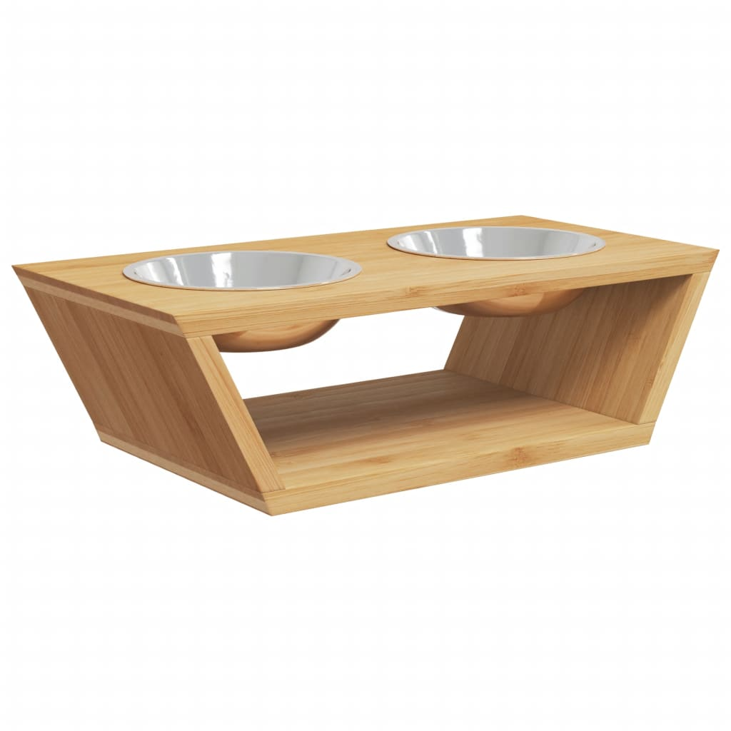 Raised Dog Bowls 35.5x18x10.5 cm Bamboo