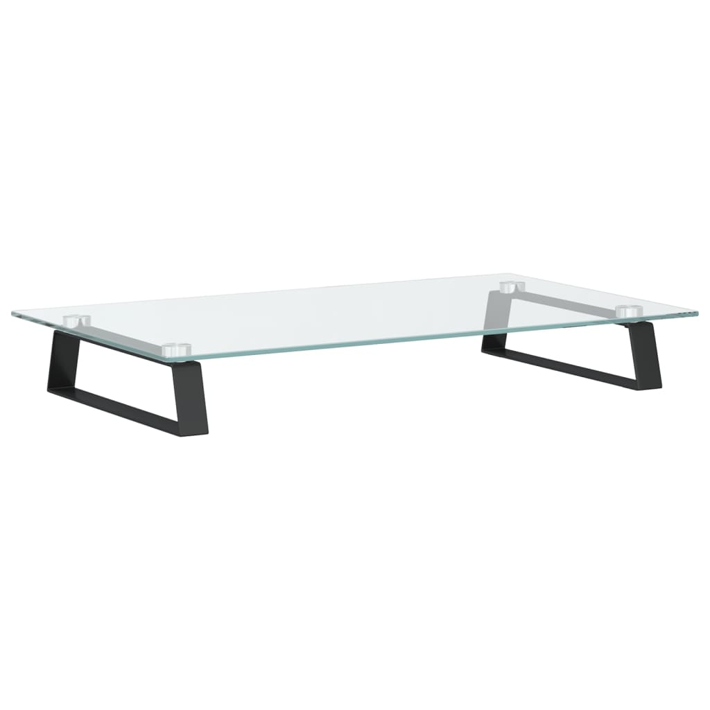 Monitor Stand Black 60x35x8 cm Tempered Glass and Metal