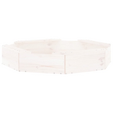 vidaXL Sandbox with Seats White Octagon Solid Wood Pine