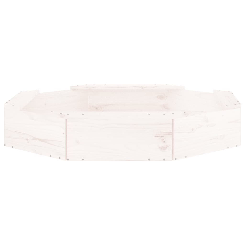 vidaXL Sandbox with Seats White Octagon Solid Wood Pine