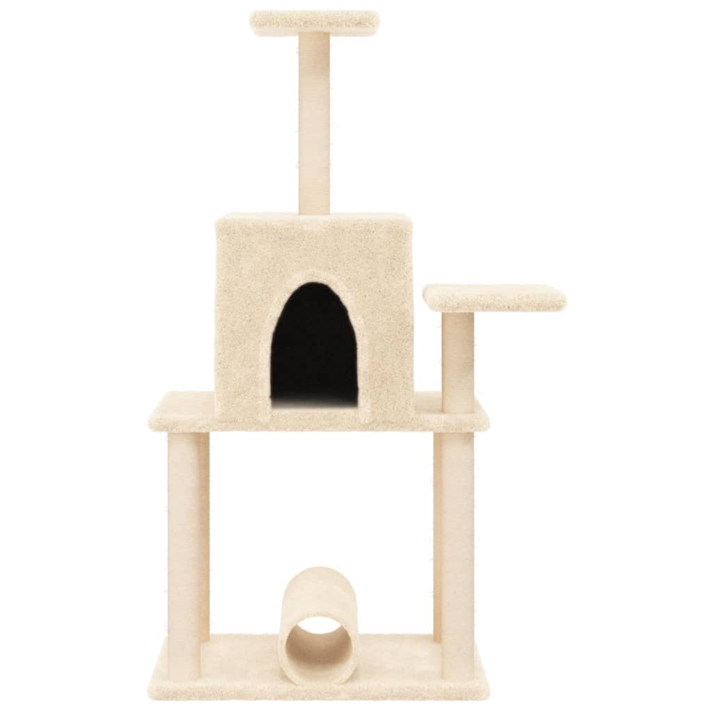 Cat Tree with Sisal Scratching Posts Cream 122 cm