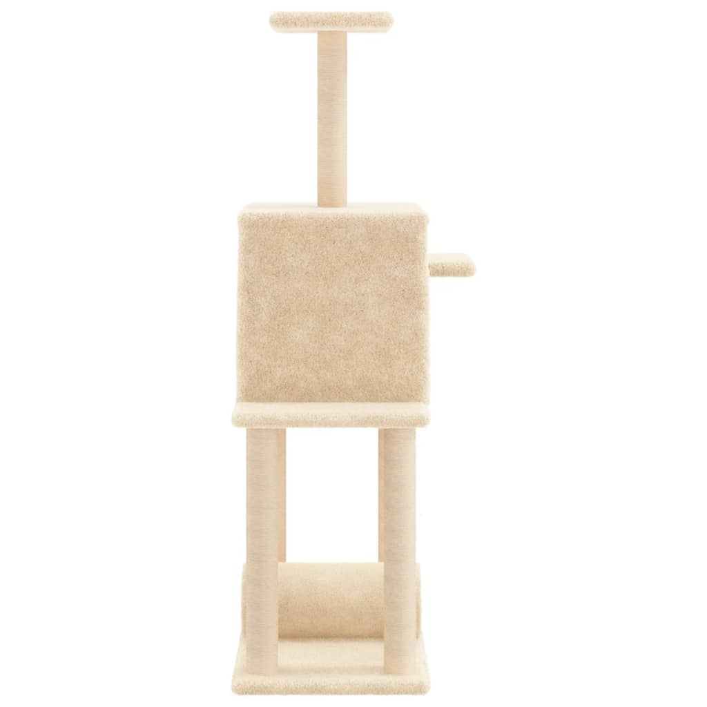 Cat Tree with Sisal Scratching Posts Cream 122 cm