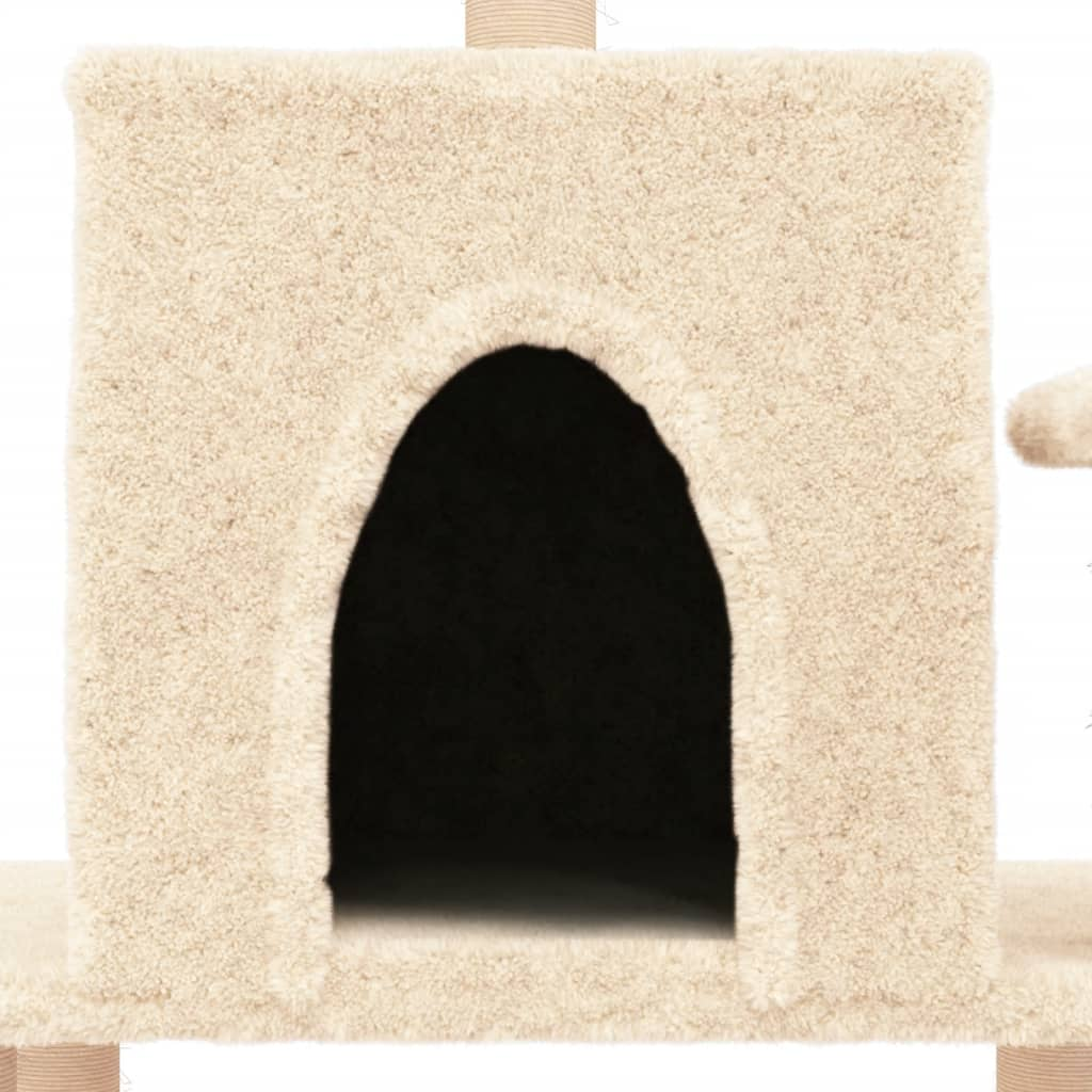 Cat Tree with Sisal Scratching Posts Cream 122 cm