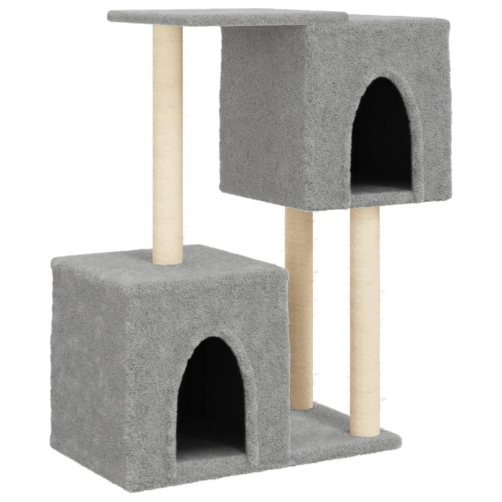 vidaXL Cat Tree with Sisal Scratching Posts Light Grey 86 cm