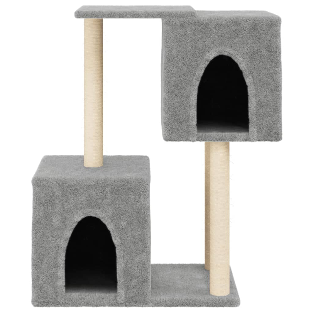 vidaXL Cat Tree with Sisal Scratching Posts Light Grey 86 cm