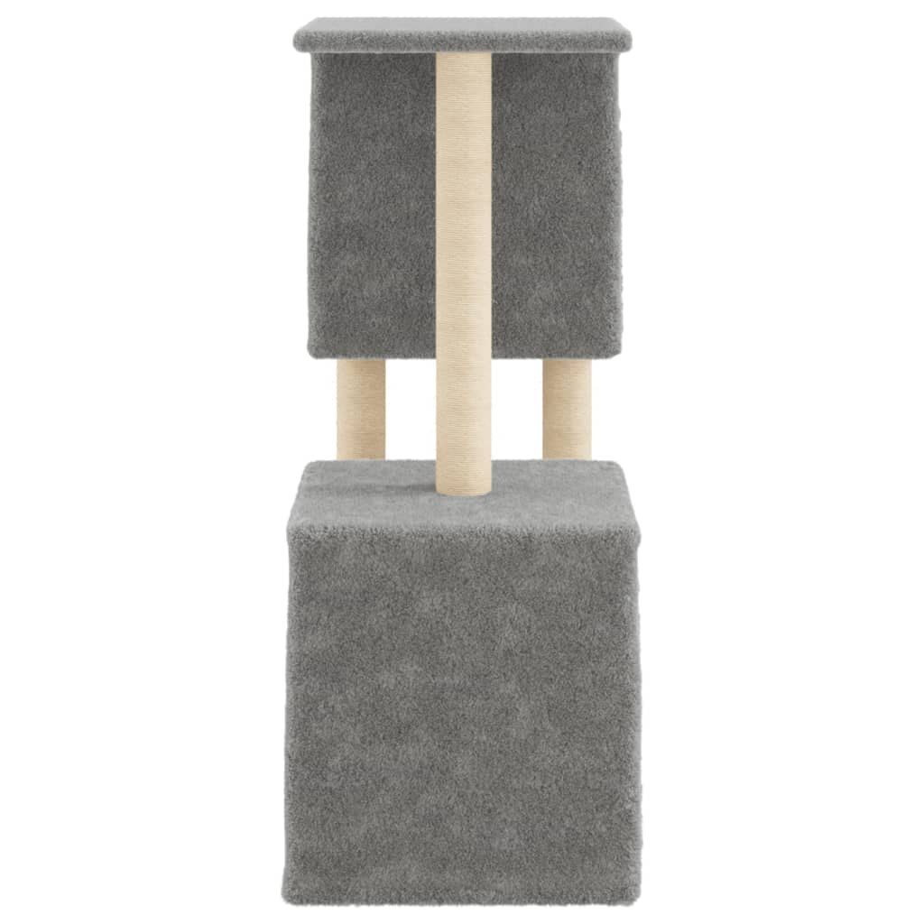 vidaXL Cat Tree with Sisal Scratching Posts Light Grey 86 cm