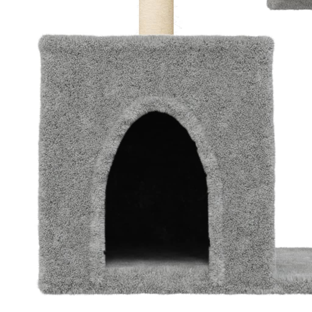 vidaXL Cat Tree with Sisal Scratching Posts Light Grey 86 cm